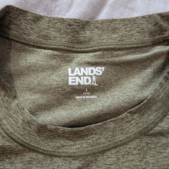 Lands End Men’s Size Large Hunter Green Swim T-Shirt Rash Guard - Picture 2 of 2